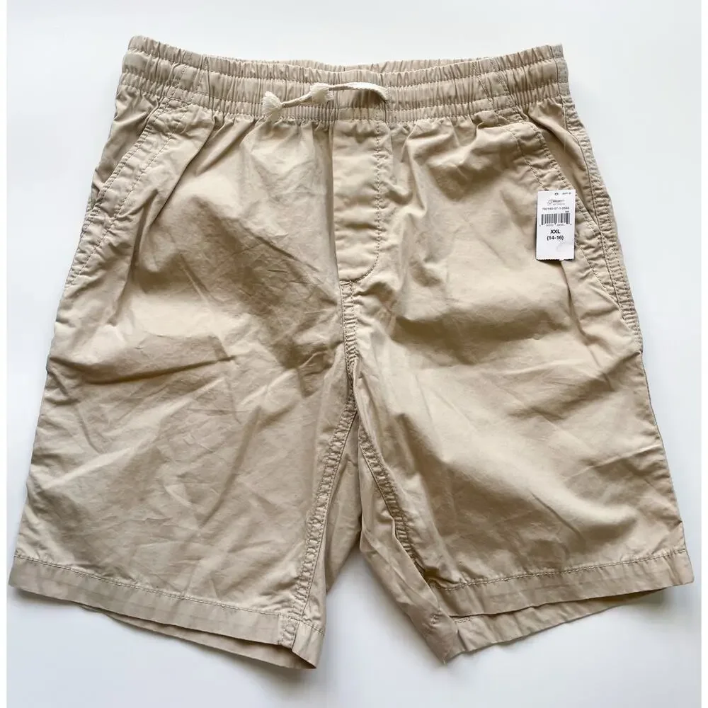 Boy's NWT Gap Cotton Khaki Pull-on Shorts Size 14-16